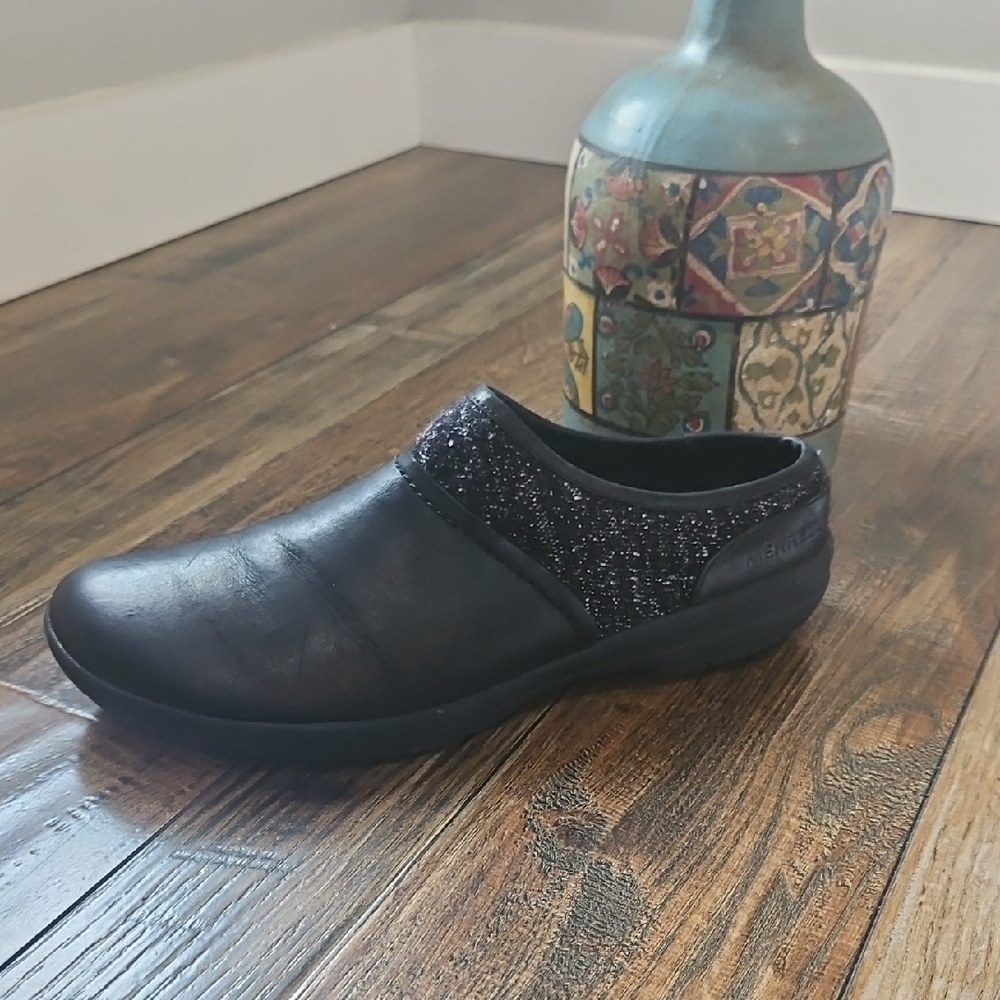 Merrell Women's Black Leather Slip On Mules - Picture 7 of 10